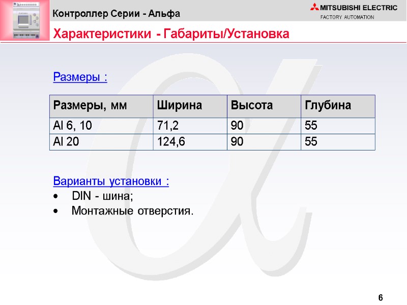 Характеристики - Габариты/Установка Высота Ширина Глубина 71,2 124,6 90 90 55 55 Размеры, мм